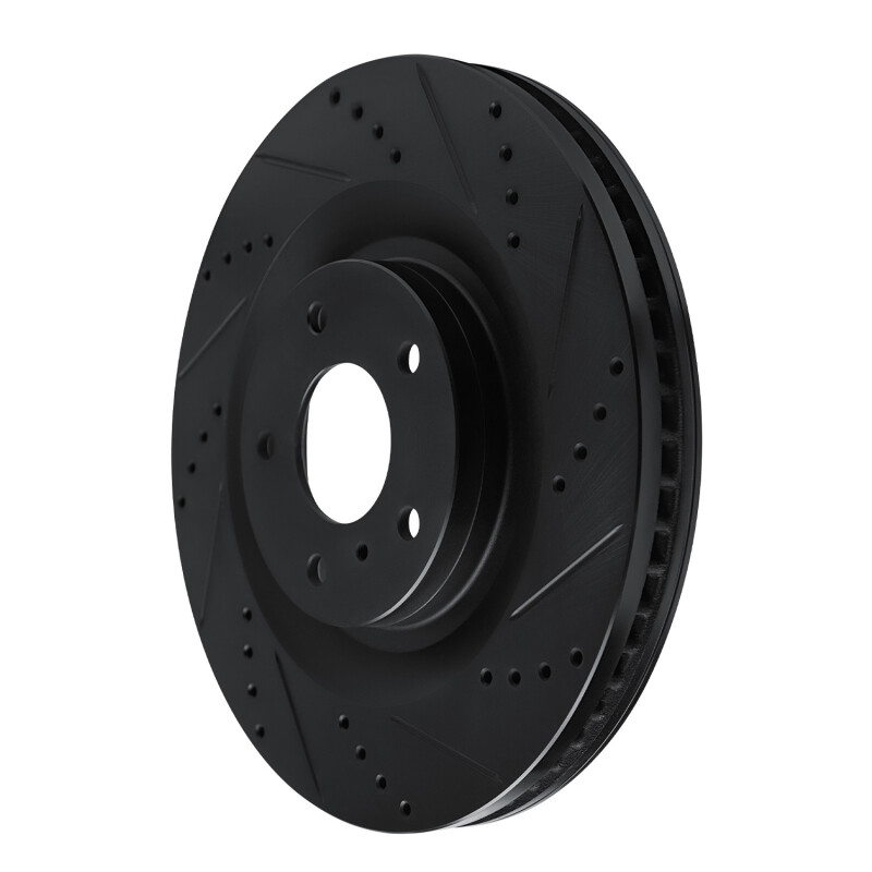 Infiniti QX50 Brake Rotor (1) - Front Right - R1 Concepts - Drilled & Slotted - Black - `19-`24